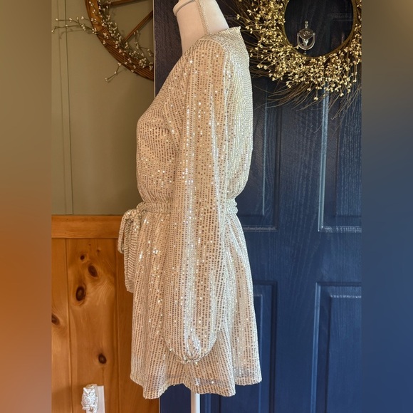 Forever 21 Shimmering Long Sleeve Dress size S - Picture 8 of 16